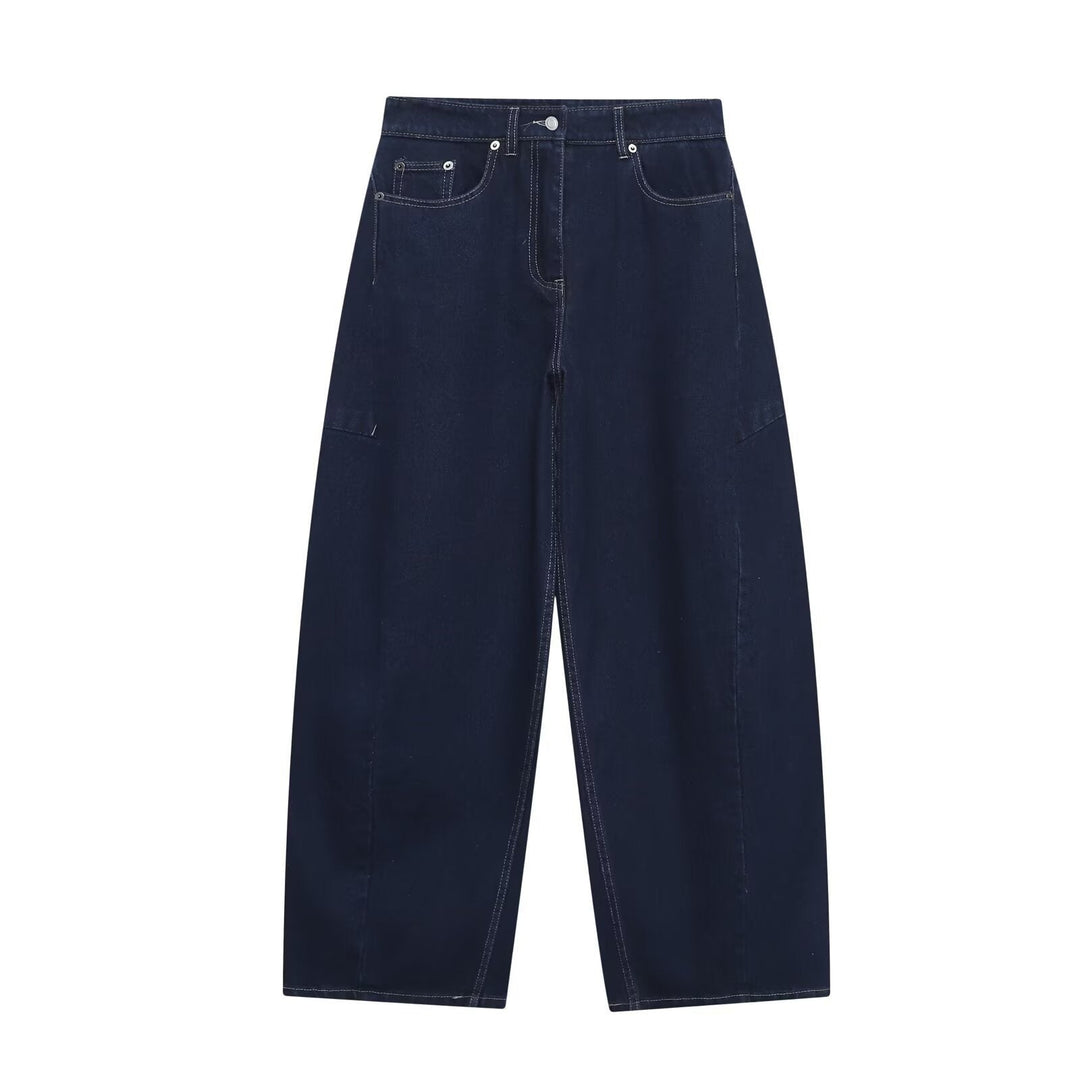 Damen weite Jeans im modernen Schnitt mit angesagten Cargo-Taschen Shopnory