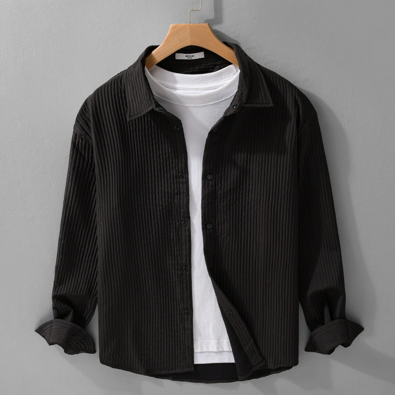 Herren Gestepptes Overshirt aus leichter Baumwollstruktur mit Druckknopfleiste Shop Nory