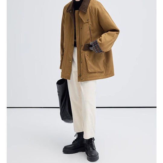 Damen Modische Übergangsjacke aus weichem Material mit Karomuster Shop Nory