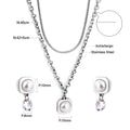 Damen Schmuckset mit modernem, eleganten Perlenanhänger und Ohrringen Shop Nory