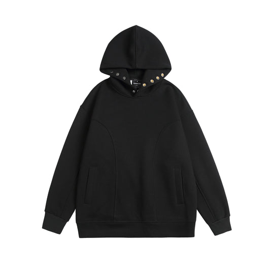 Unisex Oversize Kapuzenpullover mit Druckknopffunnel und Teilungsnähten Shop Nory