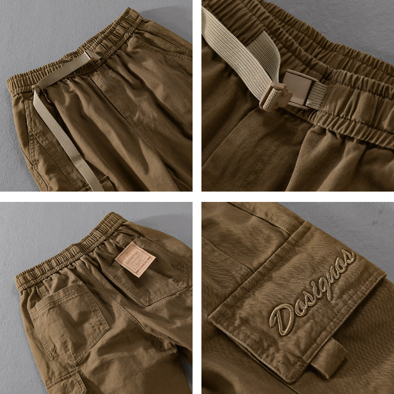 Herren Cargohose im Military-Look mit verstärkten Knien und elastischem Beinabschluss Shop Nory