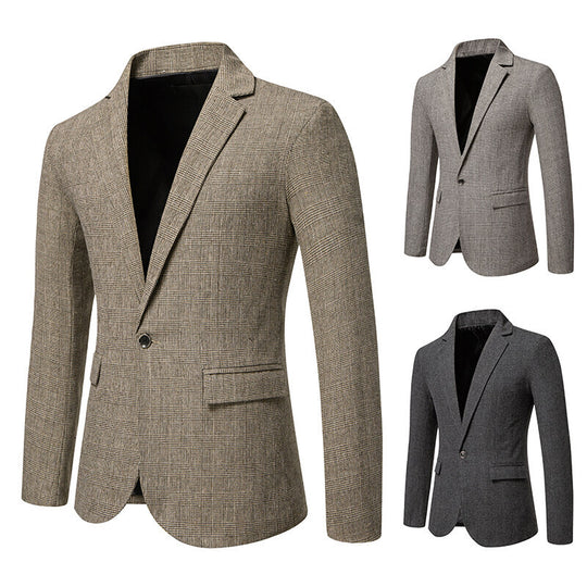 Herren Tailliertes Glencheck-Sakko mit Ein-Knopf-Verschluss und Pattentaschen Shop Nory