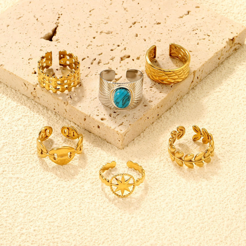 Damen Zierlicher Ring im Pflanzenmotiv Shop Nory