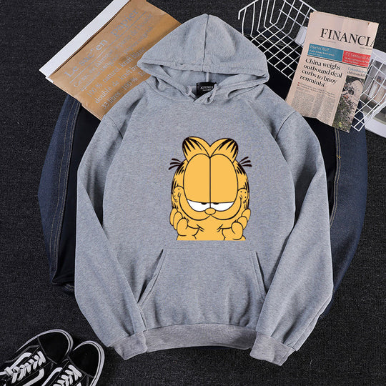 Unisex nan Kapuzensweatshirt mit großflächigem Comicgesicht-Print, weichem Fleece-Innenfutter und Kängurutasche Shop Nory
