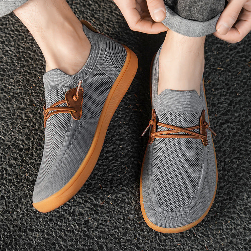 Herren nan atmungsaktiver Strick-Schlupfsneaker mit elastischem Einstieg und dämpfender Leichtsohle