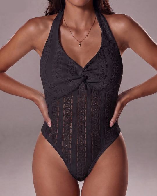 Damen Neckholder-Body aus Häkelstrick mit Twist-Detail Shop Nory