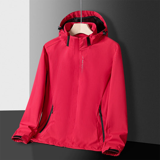 Herren leichter wasserdichter Softshell‑Hoodie mit Kapuze und Tarn‑Hex‑Alloverprint Shop Nory