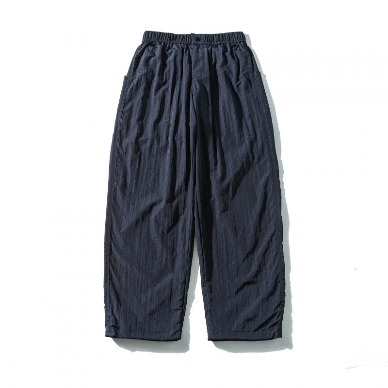 Unisex Weite Crinkle-Hose mit elastischem Tunnelzugbund, tiefem Schritt und Seitentaschen Shop Nory