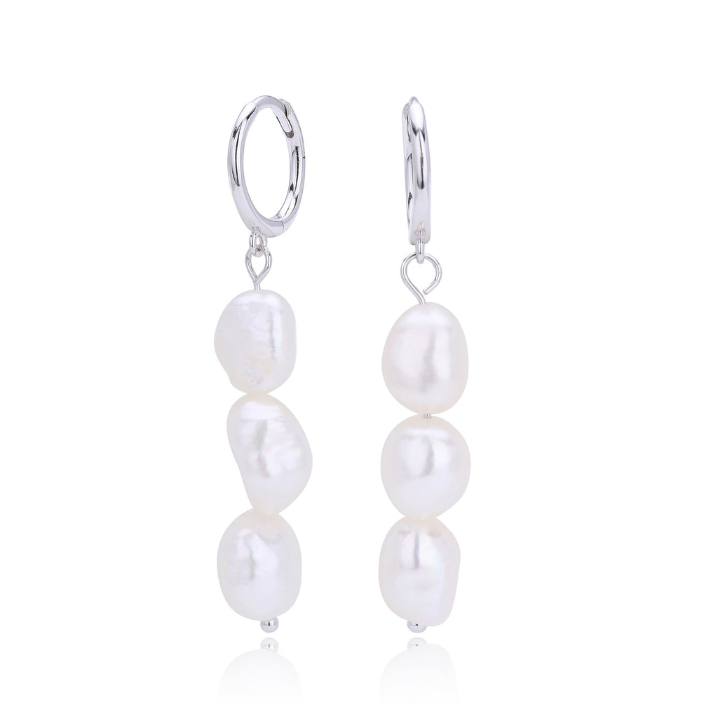Damen Ohrhänger mit eleganten Perlen aus hochwertigem 925 Sterling Silber Shop Nory