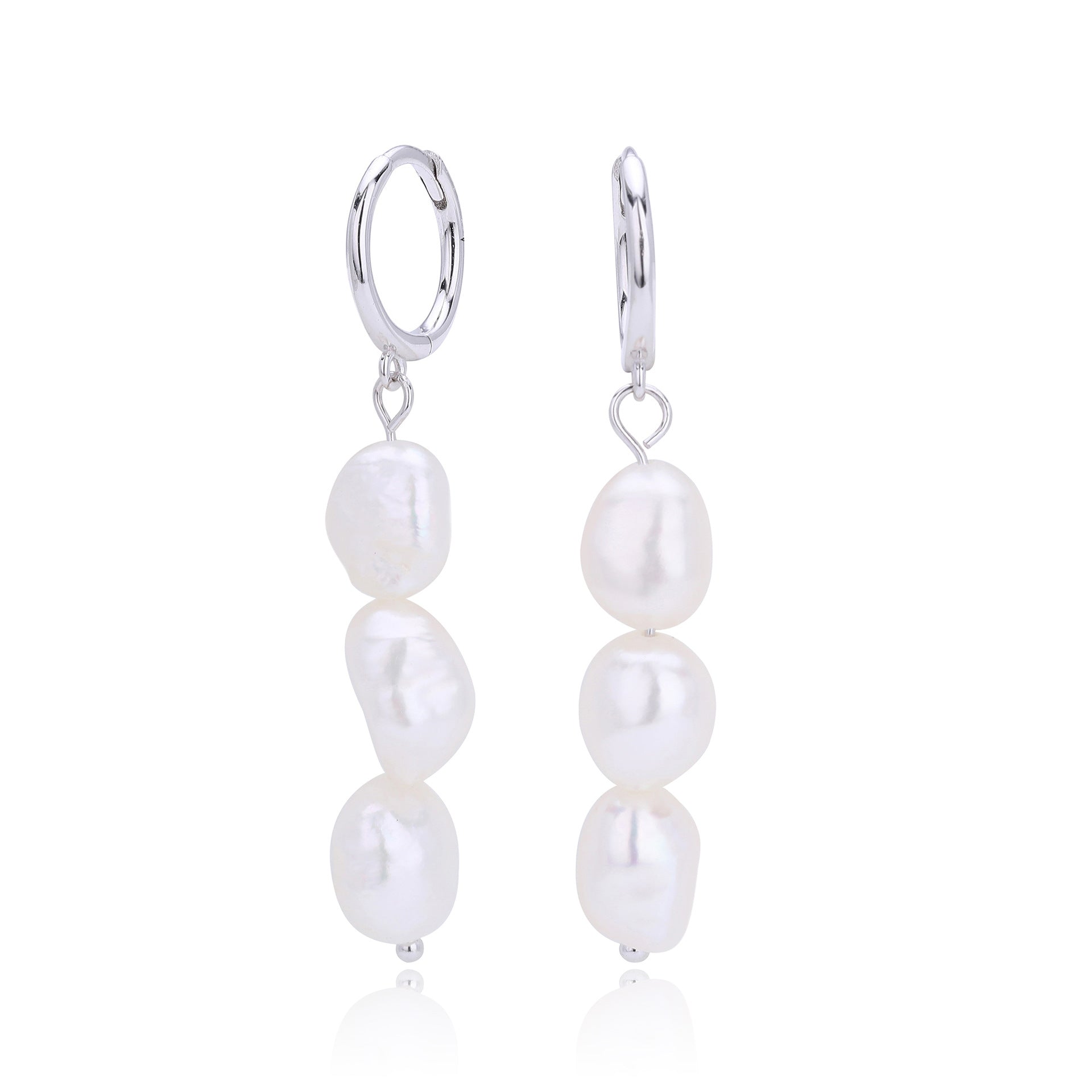 Damen Ohrhänger mit eleganten Perlen aus hochwertigem 925 Sterling Silber Shop Nory