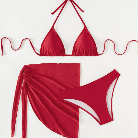 Damen Triangel-Bikini mit floralen Mustern und seitlichem Wickelelement