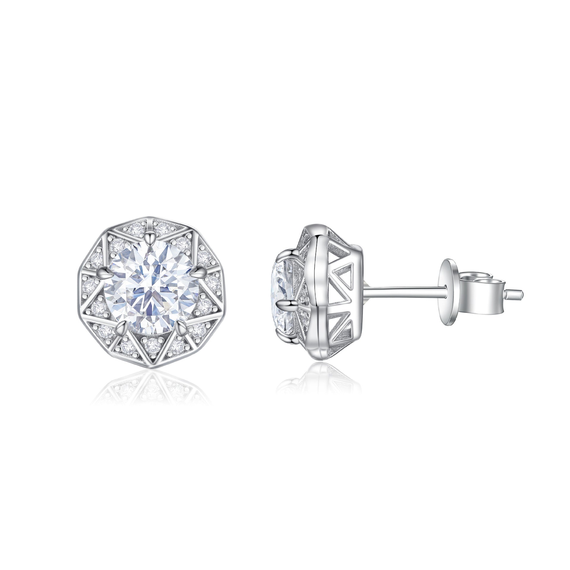 Damenohrringe mit elegantem geometrischen Design und funkelnden Zirkonia Shop Nory