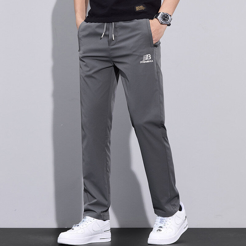 Herren Sportliche Freizeithose mit verstellbarem Kordelzug und seitlichen Reißverschlusstaschen