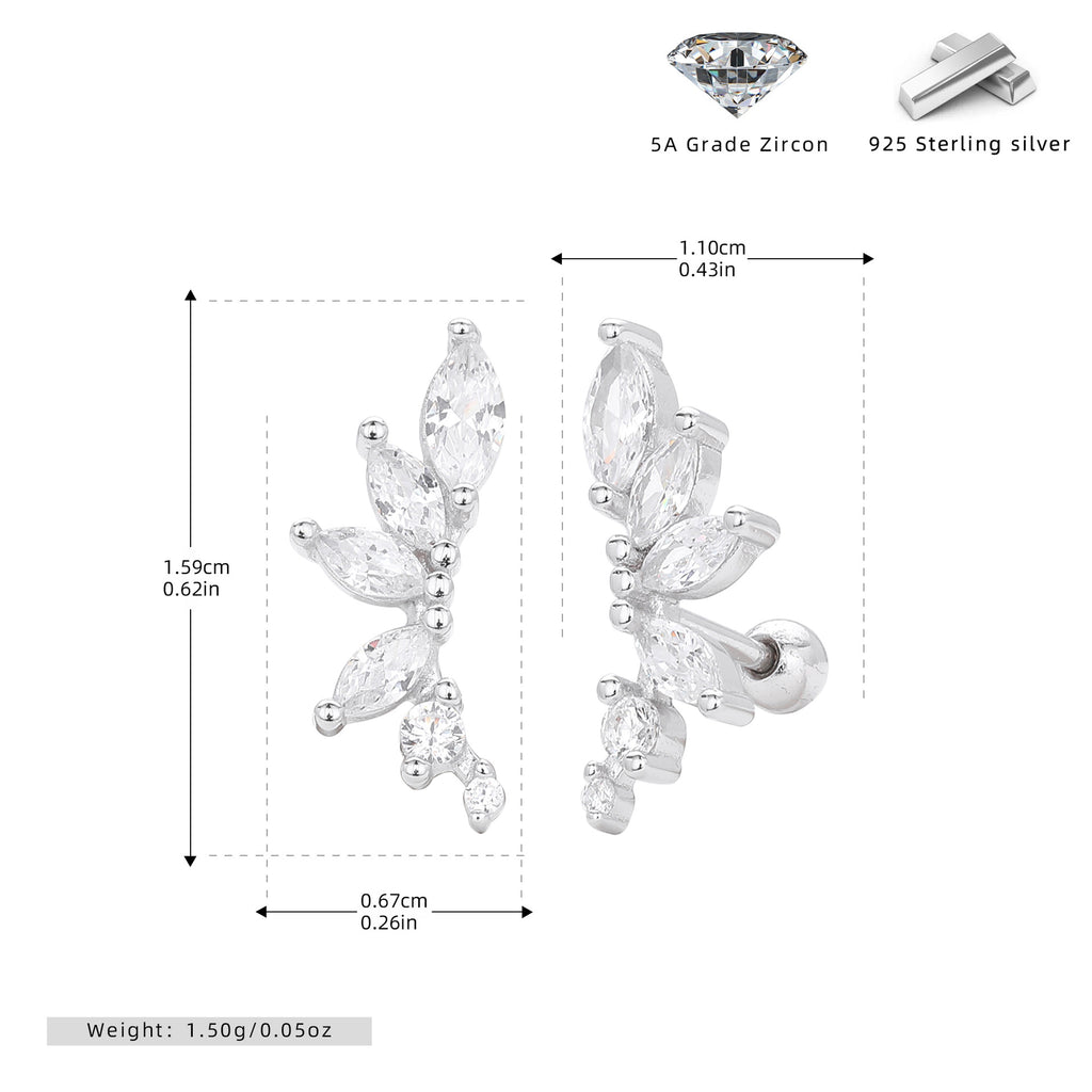 Damen Ohrhänger mit luxuriösem Zirkon-Arrangement aus 925 Sterling Silber Shop Nory