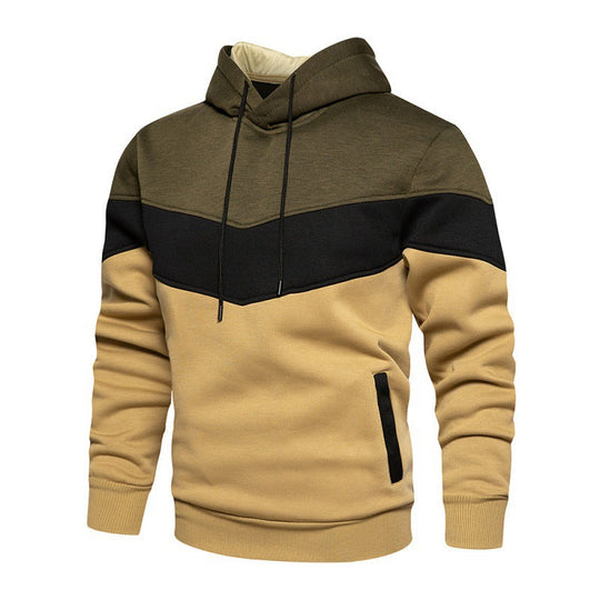 Herren Sportlicher Kapuzenpullover mit modernem Farbblockdesign und atmungsaktiven Eigenschaften