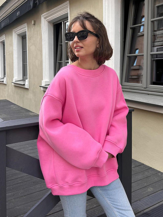Damen Oversized Sweatshirt im lässigen Stil mit übergroßen Ärmeln und elastischen Bündchen