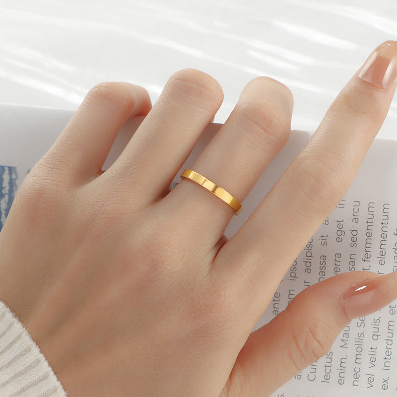 Damen minimalistischer Goldring mit geometrischem Design Shop Nory