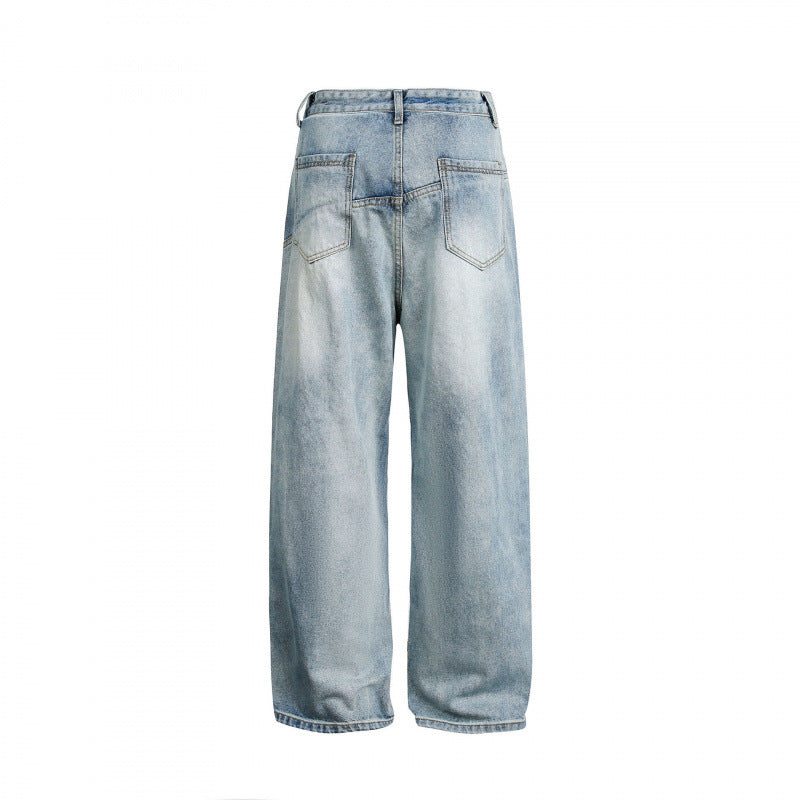 Damen Weite hochgeschnittene Baggy-Jeans mit geschwungenen Vornähten und aufgesetzten Taschen Shop Nory