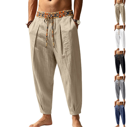 Herren Lässige Haremshose mit gemustertem Tunnelzugbund und tapered Knöchelabschluß Shop Nory