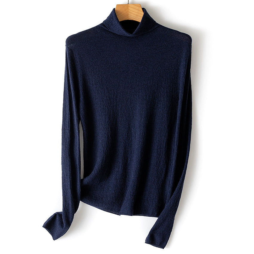 Damen Feiner Crinkle-Rollkragenpullover mit leichtem Fall Shop Nory