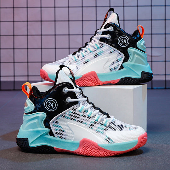 Herren Basketball-High-Top Sneaker mit geometrischem Struktur-Obermaterial und griffiger Herringbone-Sohle Shopy Nory