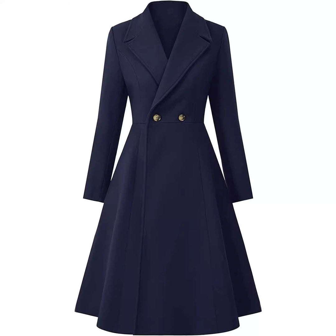 Damen Tailliertes Mantelkleid im A‑Linien‑Tailoring aus Wollmix mit schmaler Taille und ausgestelltem Rock Shop Nory