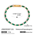 Damen Armband mit funkelnden Zirkonia und grünem Kristall-Design Shop Nory