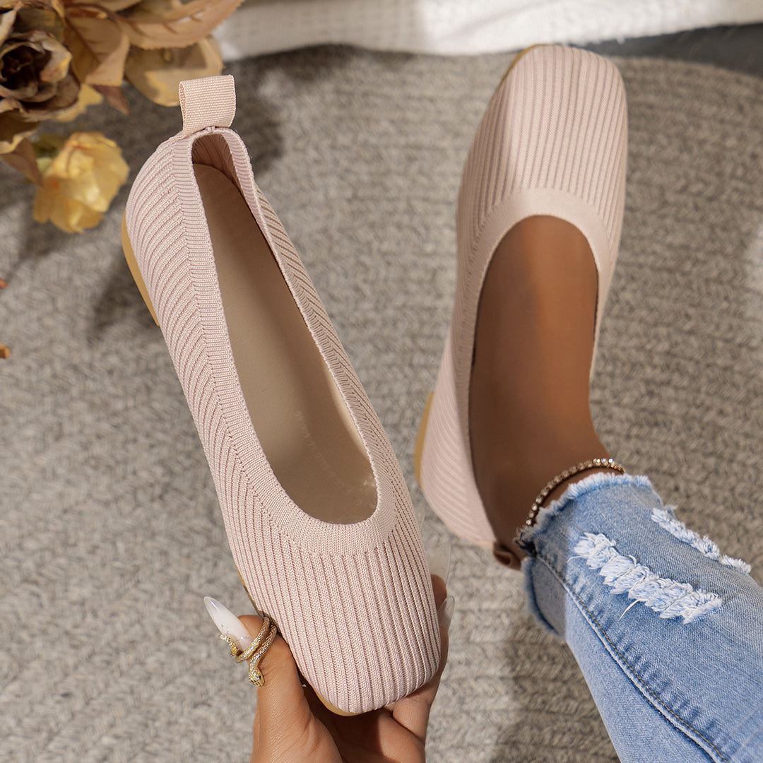 Damen Atmungsaktive Strick‑Ballerinas mit quadratischer Spitze Shop Nory