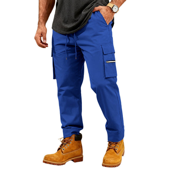 Herren Funktionale Cargo-Jogginghose mit Kordelzug, Reißverschlusstasche und Bündchen Shop Nory