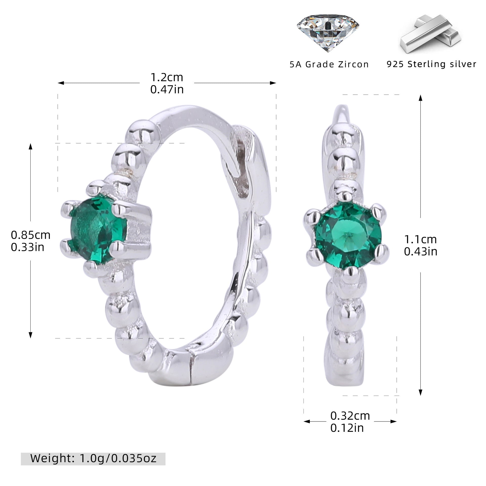 Damen Creolen mit funkelnden Zirkonstein-Akzenten und modernem Design Shop Nory