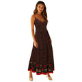 Damen Maxikleid mit floralem Muster und zartem Spaghettiträger-Design