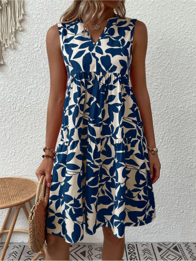 Damen Blumenkleid im lässigen A-Linien-Design