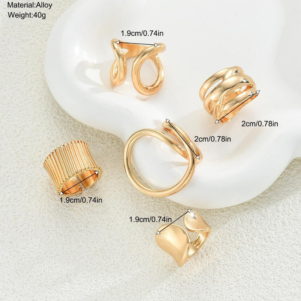 Damen Ring-Set mit einzigartigen Designs und geschwungenen Formen Shop Nory