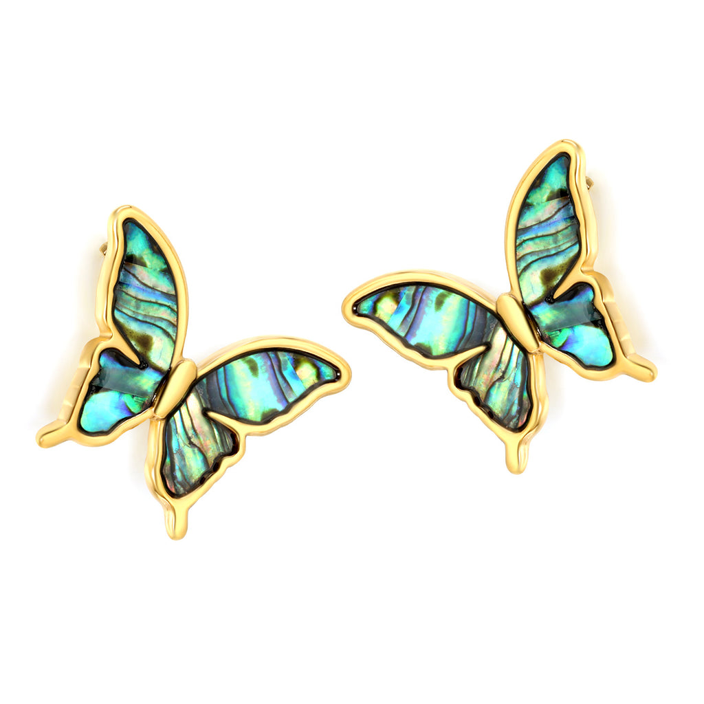 Damen Hängende Creolen mit buntem Muschel-Design und eleganter Goldbeschichtung Shop Nory