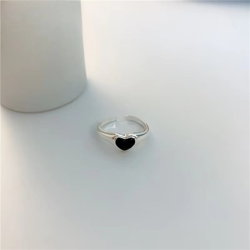 Damen Schmuckring mit herzförmigem Onyx Shop Nory