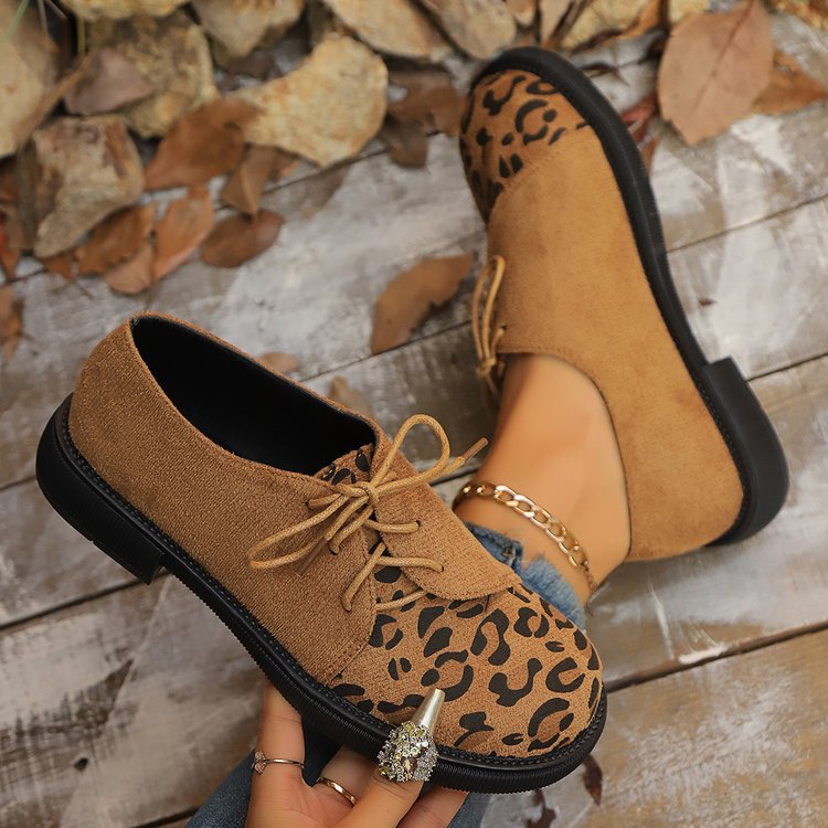 Damen Schnürer im Oxford‑Stil mit Leopardenprint und Wildleder‑Optik Shop Nory