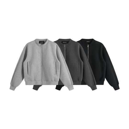 Unisex Oversize-Trainingsjacke im Boxy‑Schnitt mit kurzem Stehkragen und Zwei-Wege-Reißverschluss Shop Nory