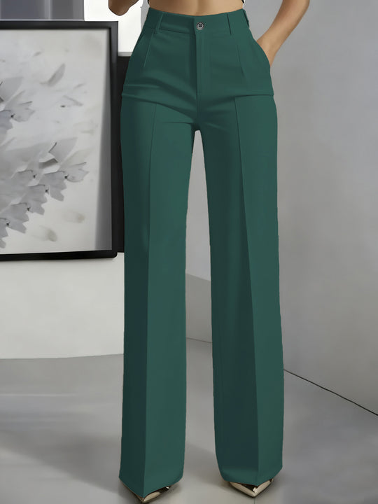 Damen Hochtaillierte Palazzo-Hose mit Bügelfalte und Eingrifftaschen Shop Nory