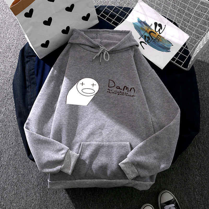 Damen nan Kapuzenpullover mit minimalistischer Grafik, lockerer Oversize-Passform und Kängurutasche Shop Nory