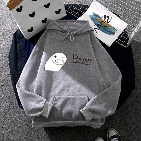 Damen nan Kapuzenpullover mit minimalistischer Grafik, lockerer Oversize-Passform und Kängurutasche Shop Nory