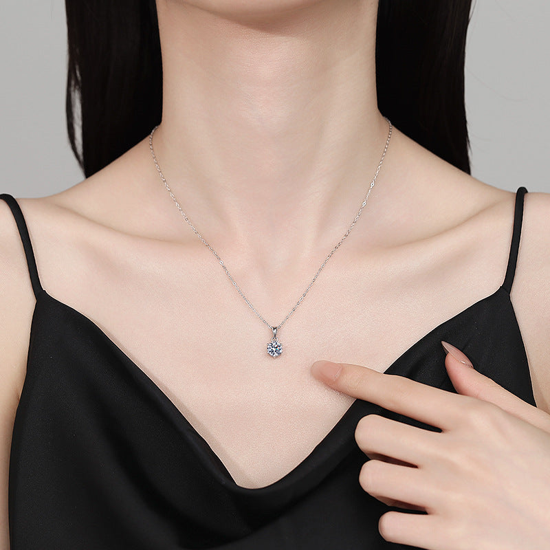 Damen Halskette mit funkelndem Kristall-Anhänger Shop Nory