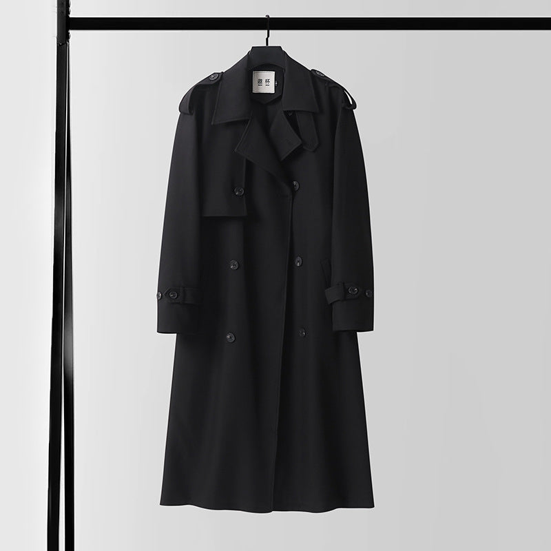 Damen klassischer Doppelreihiger Trenchcoat mit Taillengürtel und Schalkragen Shop Nory
