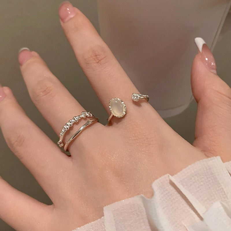 Damen Offener Ring mit funkelnden Zirkonia-Elementen Shop Nory