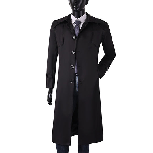 Herren Lang geschnittener Trenchcoat mit klassischem Revers und wasserabweisendem Finish Shop Nory