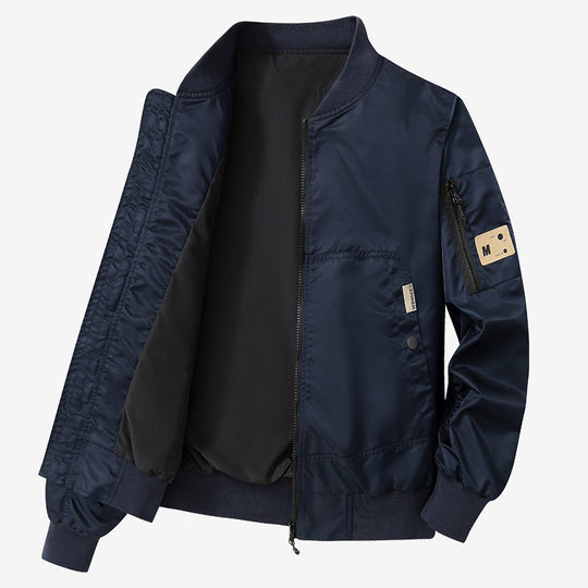 Herren Leichte Bomberjacke aus Nylon mit Ärmeltasche und gerippten Bündchen Shop Nory