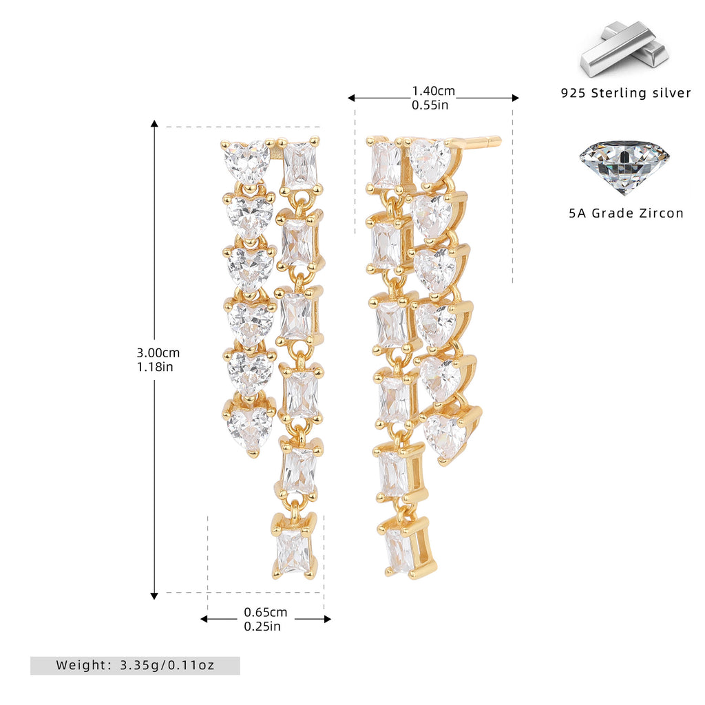 Damen Luxus Ohrhänger mit funkelnden Zirkonia aus 925 Sterling Silber Shop Nory