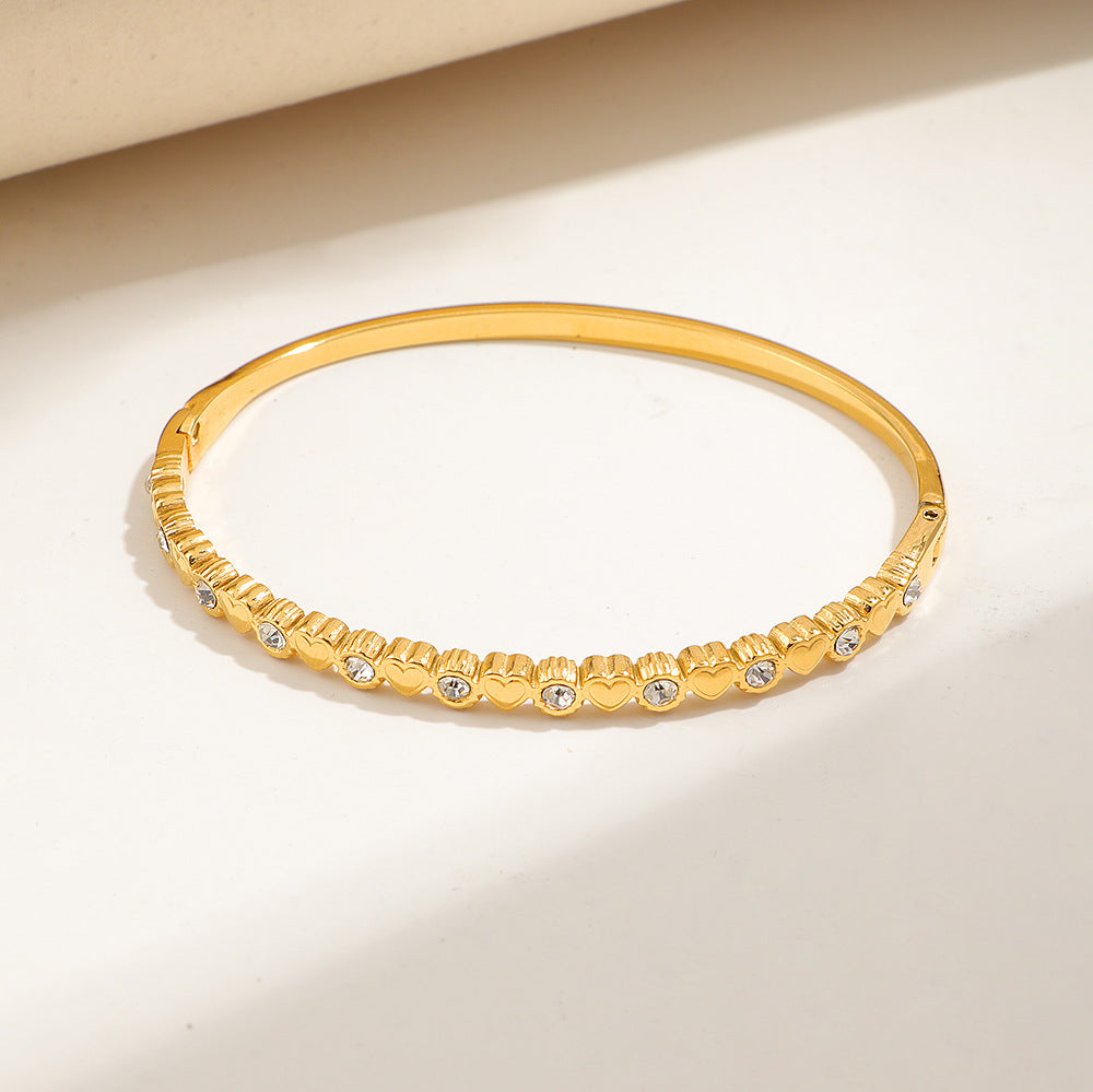 Frauen Elegante Goldplattierte Funkelnde Armband Shop Nory