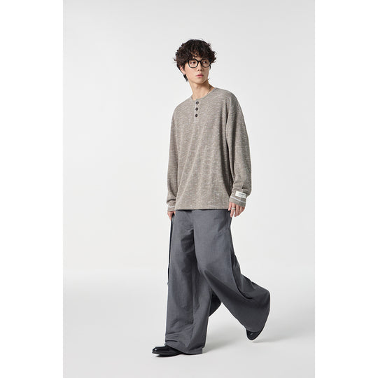Unisex Thermo-Waffelstrick-Henleyshirt mit Knopfleiste und Rippstruktur Shop Nory