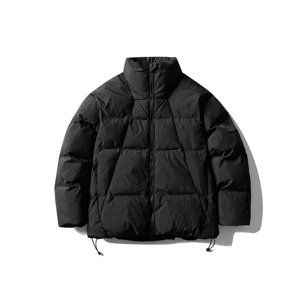 Unisex Kurz geschnittene quadratische Stepp‑Pufferjacke mit hohem Funnel‑Kragen und verstellbarem Saum Shop Nory